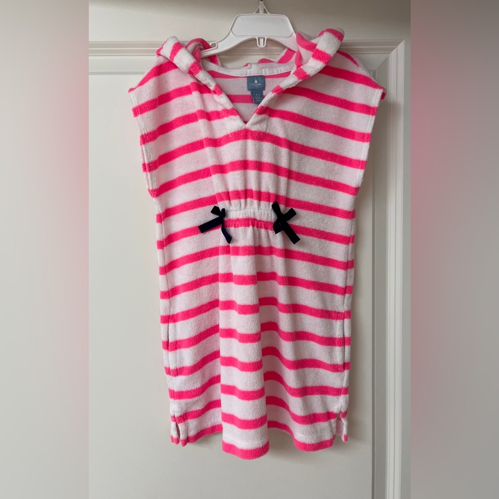 Baby GAP Toddler Girl’s Pink & White Striped Swim Coverup Terry Robe - Sz 5